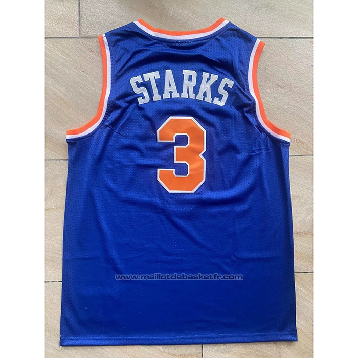 Maillot New York Knicks John Starks #3 Mitchell & Ness Hardwood Classics Bleu